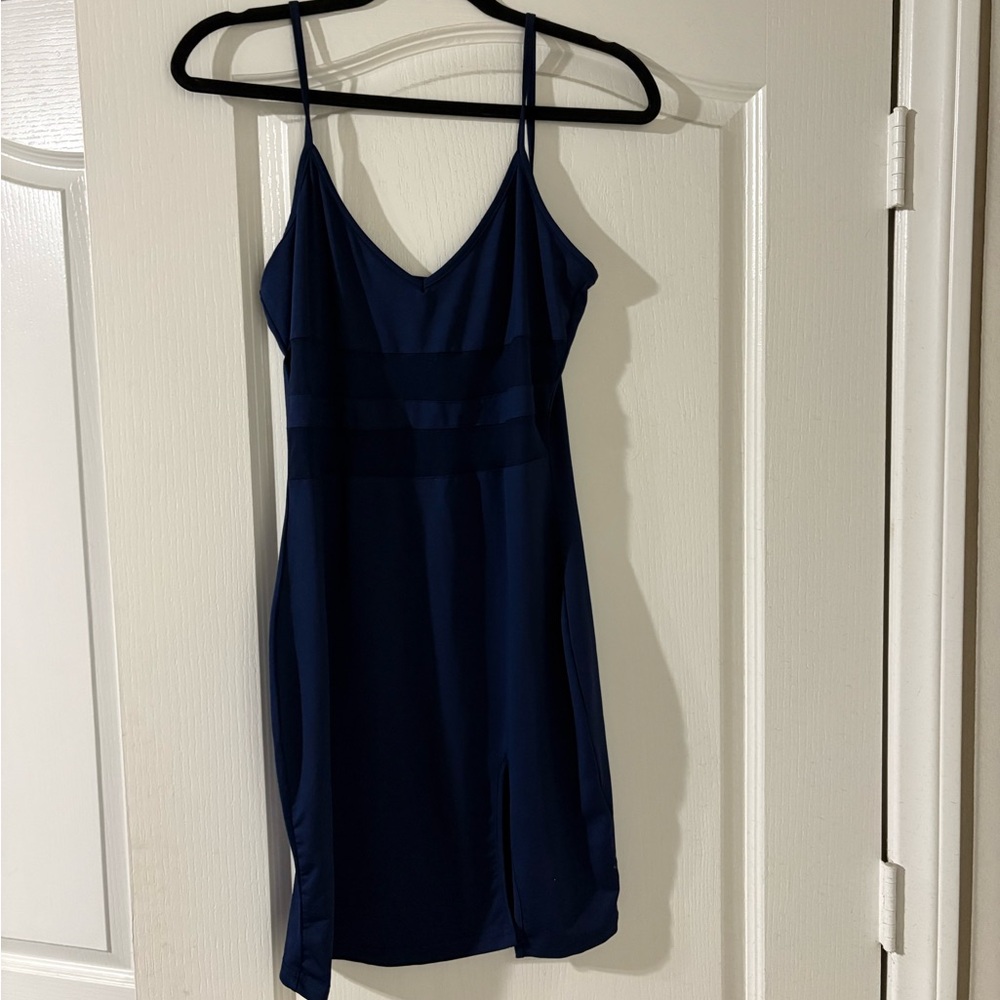 SHEIN Navy Blue Spaghetti Strap Dress